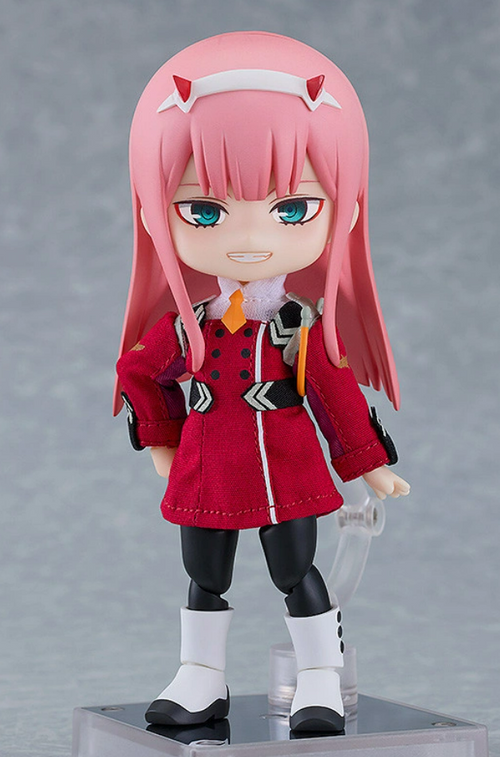 DARLING in FRANXX Zero Two Nendoroid Doll pink hair red horns red dress white boots stand