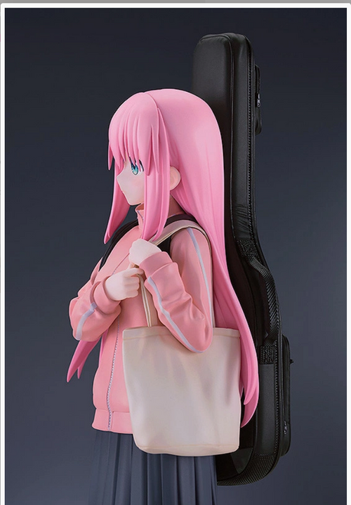 Side view Bocchi the Rock Hitori Gotoh 1/7 scale figure pink hair guitar case shoulder bag