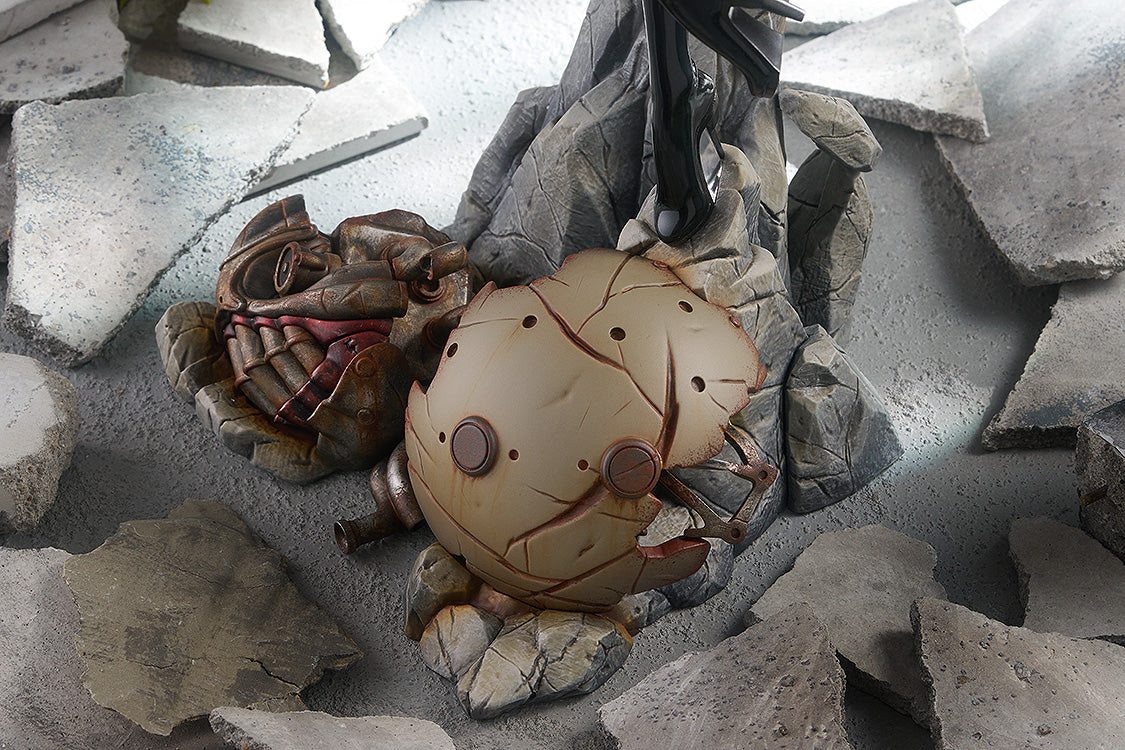 NieR Automata 2B 1/7 figure base destroyed machine head rubble cracked shell red eyes