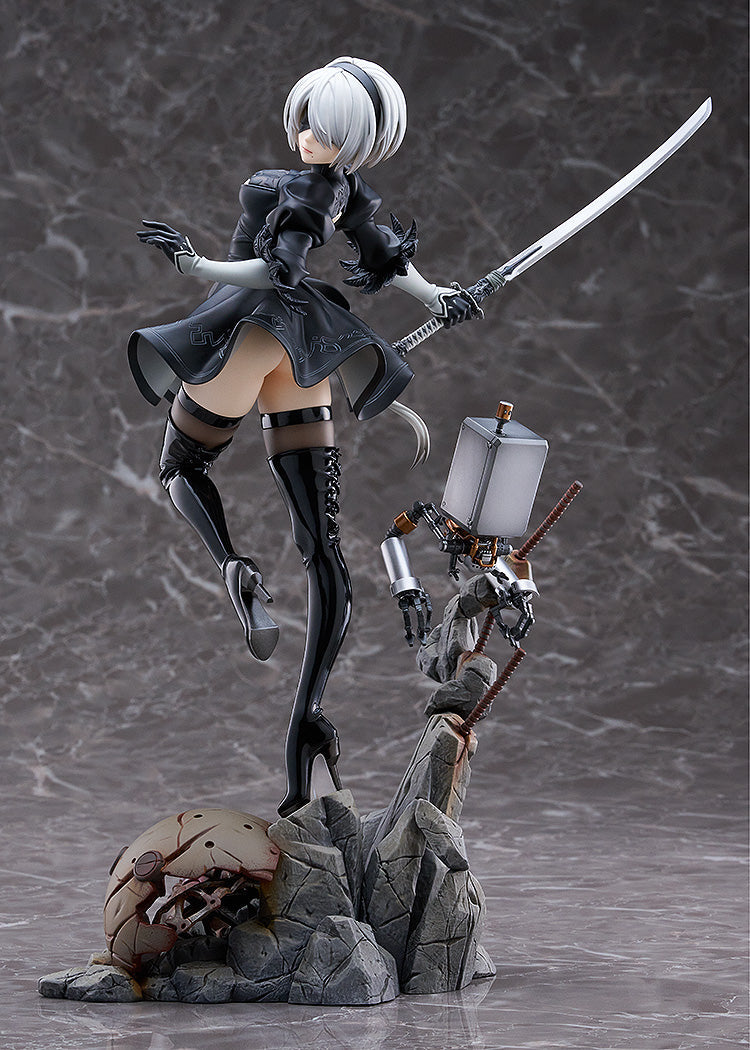 NieR Automata 2B 1/7 figure sword jump pose Pod 042 thigh-high boots machine rubble