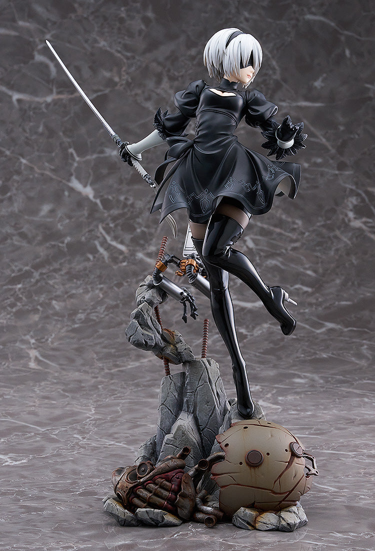 NieR Automata 2B 1/7 right profile sword hold Pod 042 thigh-high boots machine rubble
