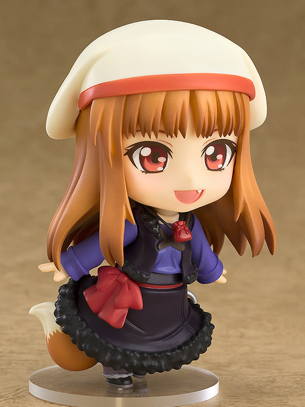 Spice and Wolf Holo Nendoroid white hat happy face red ribbon purple jacket fluffy skirt